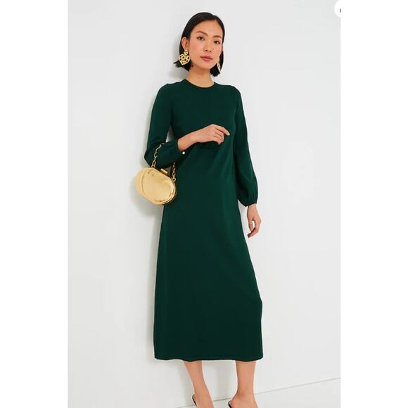 Pomander Place Hunter Green Double Knit Lennox Dress Small - Picture 1 of 12